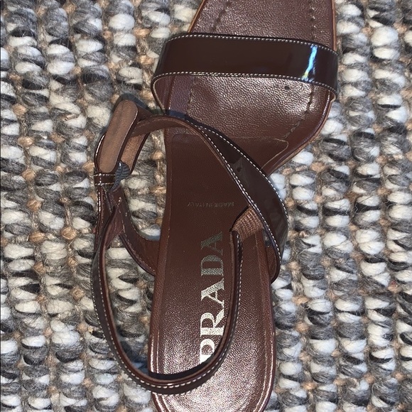 Prada Ankle Strap Wooden Heels - Picture 9 of 11